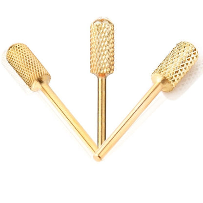 Electric file bits, 3 sizes, rounded fin grit gold drill bits V1237-ZY-506-0744