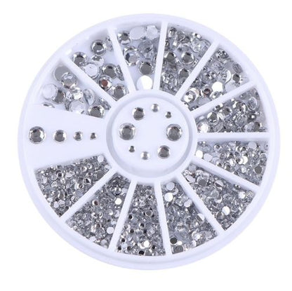 Rhinestone 4 sizes, Silver Clear V1237-ZY-506-0745
