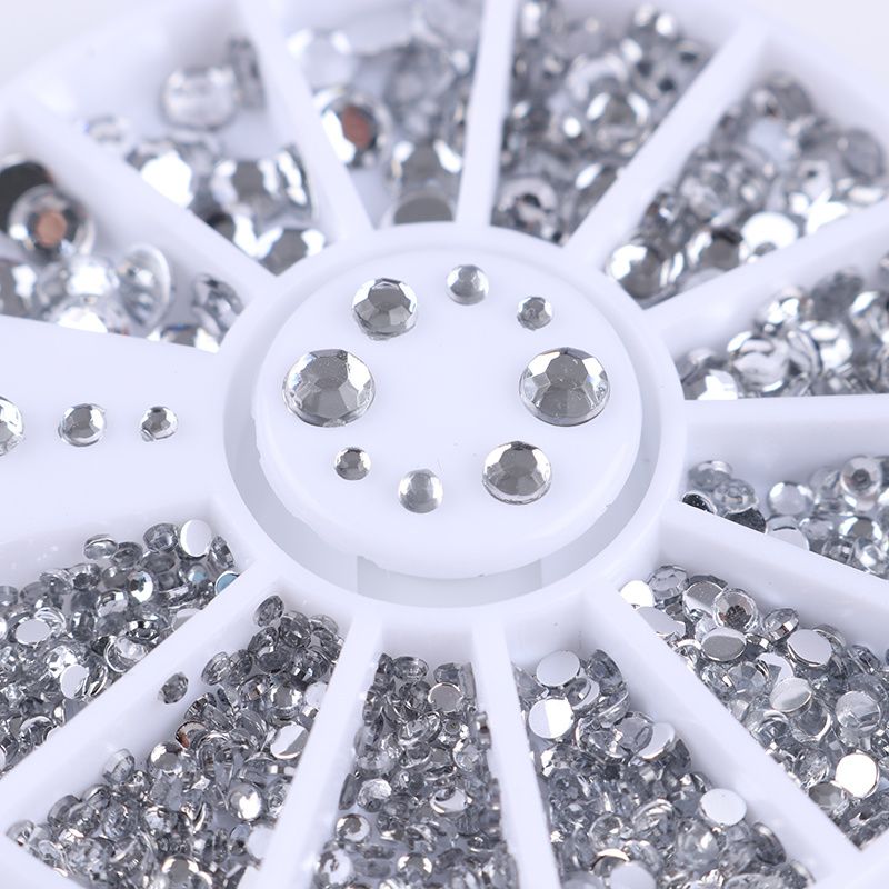Rhinestone 4 sizes, Silver Clear V1237-ZY-506-0745