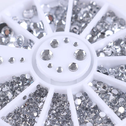 Rhinestone 4 sizes, Silver Clear V1237-ZY-506-0745
