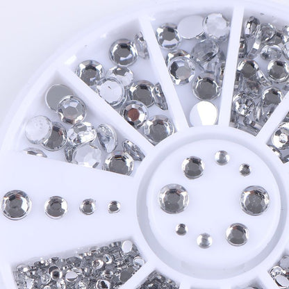 Rhinestone 4 sizes, Silver Clear V1237-ZY-506-0745