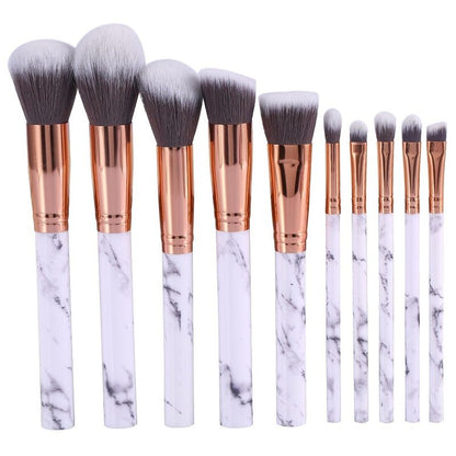 10pcs Professional Makeup Brushes Set in Marble White V1237-ZY-506-0746