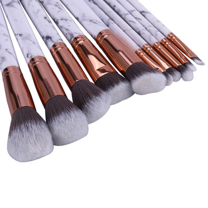 10pcs Professional Makeup Brushes Set in Marble White V1237-ZY-506-0746