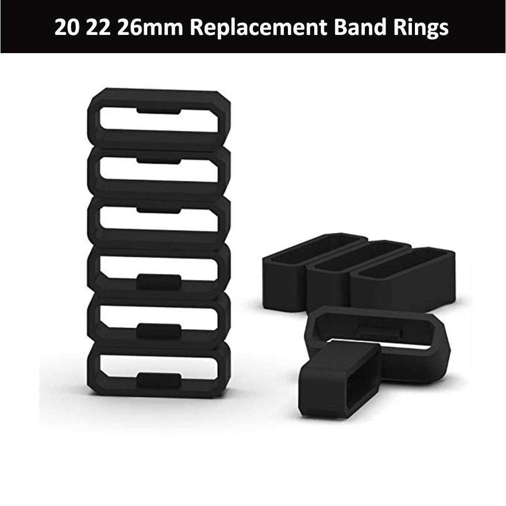 10-Pack Black Loops for 22 mm Watch Straps, 22mm V1237-ZY-506-0748