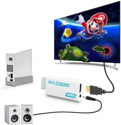 Wii to HDMI Adapter White, Compatible with Nintendo Wii Full HD 1080p V1237-ZY-506-0765