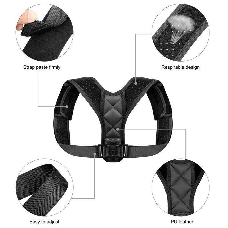 Posture correction vest in Black V1237-ZY-506-0766