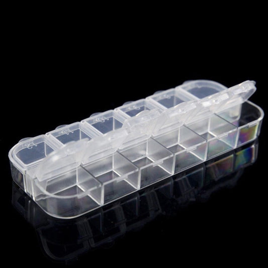12-compartment transparent storage box, 13 x 5 cm V1237-ZY-506-0772