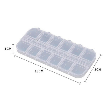12-compartment transparent storage box, 13 x 5 cm V1237-ZY-506-0772