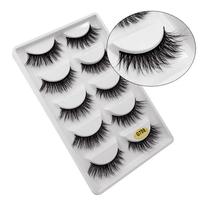 5-pair 3D faux mink false eyelashes G700, black V1237-ZY-506-0775
