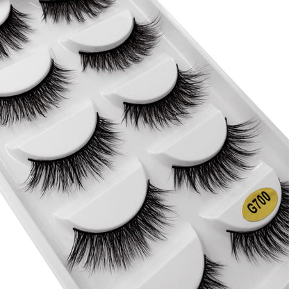5-pair 3D faux mink false eyelashes G700, black V1237-ZY-506-0775