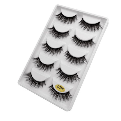 5-pair 3D faux mink false eyelashes G700, black V1237-ZY-506-0775