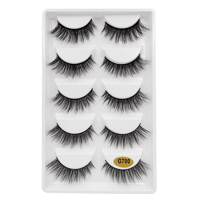 5-pair 3D faux mink false eyelashes G700, black V1237-ZY-506-0775