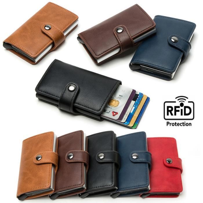 5 Cards Wallet Card Holder with RFID NFC Protection, Light brown V1237-ZY-506-0793