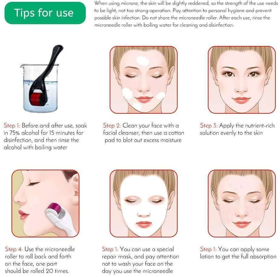 Skin Roller Microneedling Derma Roller for Skin Stimulation, Black V1237-ZY-506-0799