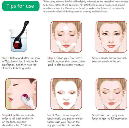 Skin Roller Microneedling Derma Roller for Skin Stimulation, Black V1237-ZY-506-0799