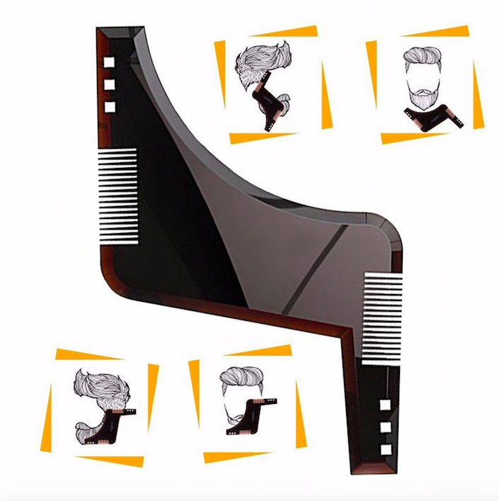Beard comb, black - Sturdy beard styling tool V1237-ZY-506-0806