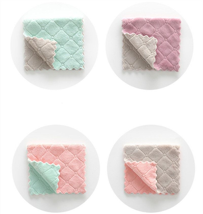 2pcs Microfiber Cloth, Super Absorbent Dishcloth V1237-ZY-506-0820