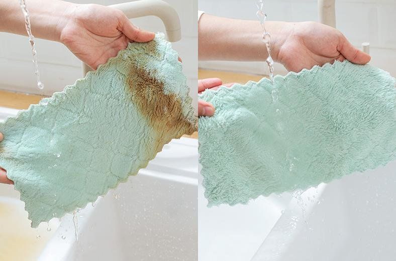 2pcs Microfiber Cloth, Super Absorbent Dishcloth V1237-ZY-506-0820