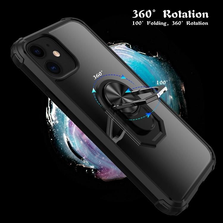 iPhone 12 Silicone Shockproof Cover, Black Transparent, Compatible with iPhone 12 Pro V1237-ZY-506-0821