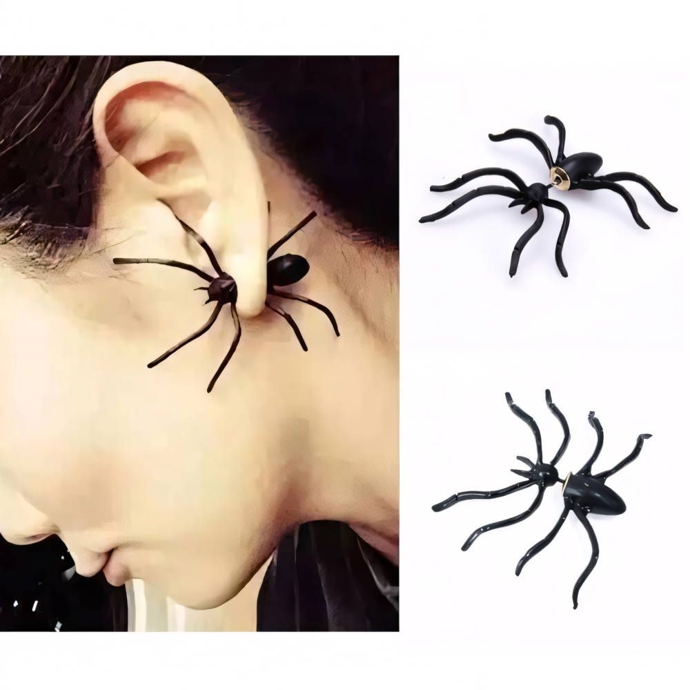 Halloween Earring Black Spider, 1 pc V1237-ZY-506-0834