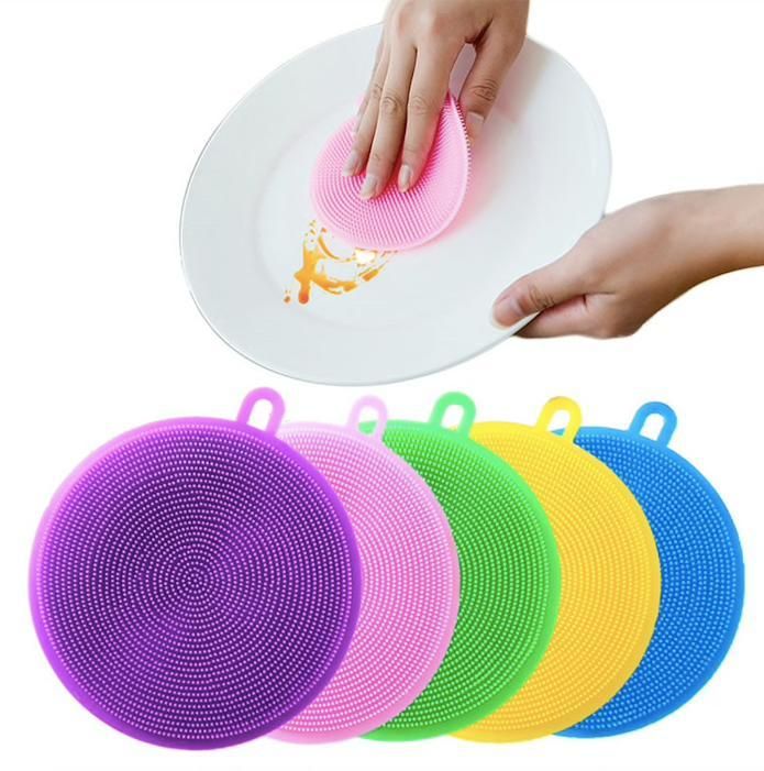 Silicone sponge for dishes, multi-color, with Magnic silicone dish sponge washing scrubber V1237-ZY-506-0860