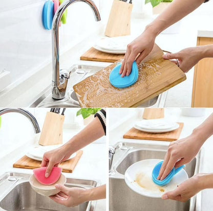Silicone sponge for dishes, multi-color, with Magnic silicone dish sponge washing scrubber V1237-ZY-506-0860