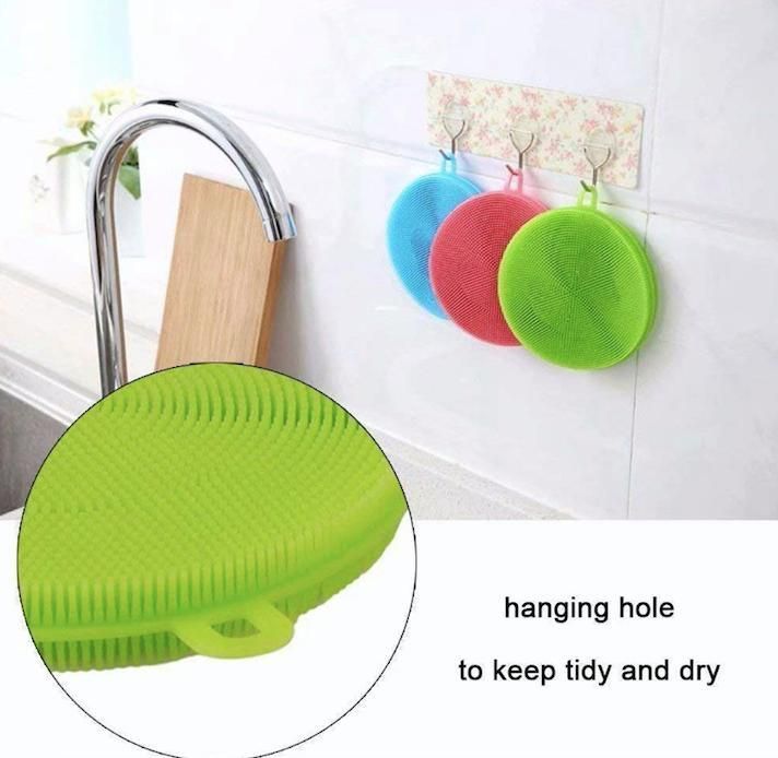 Silicone sponge for dishes, multi-color, with Magnic silicone dish sponge washing scrubber V1237-ZY-506-0860