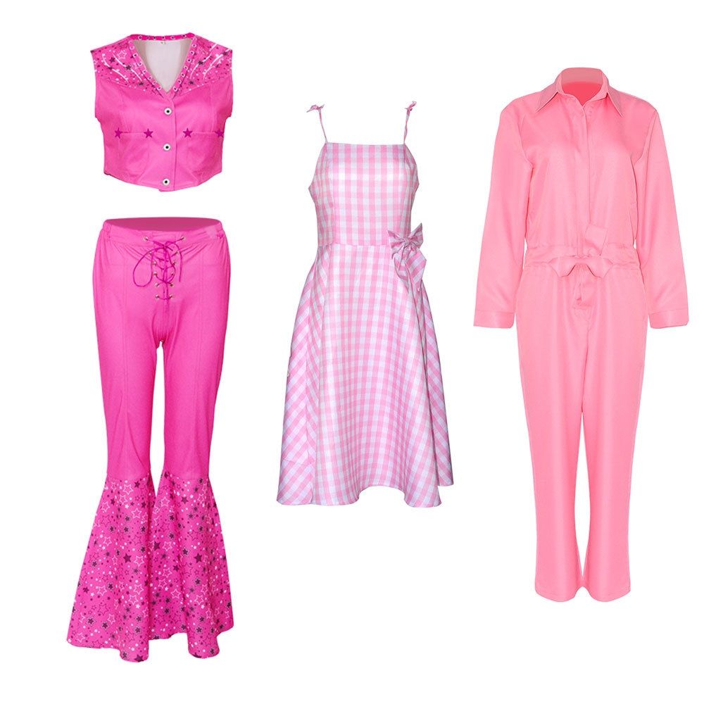Barbie Jumpsuit Costume Light Pink, Size S for Halloween Cosplay V1237-ZY-506-0862