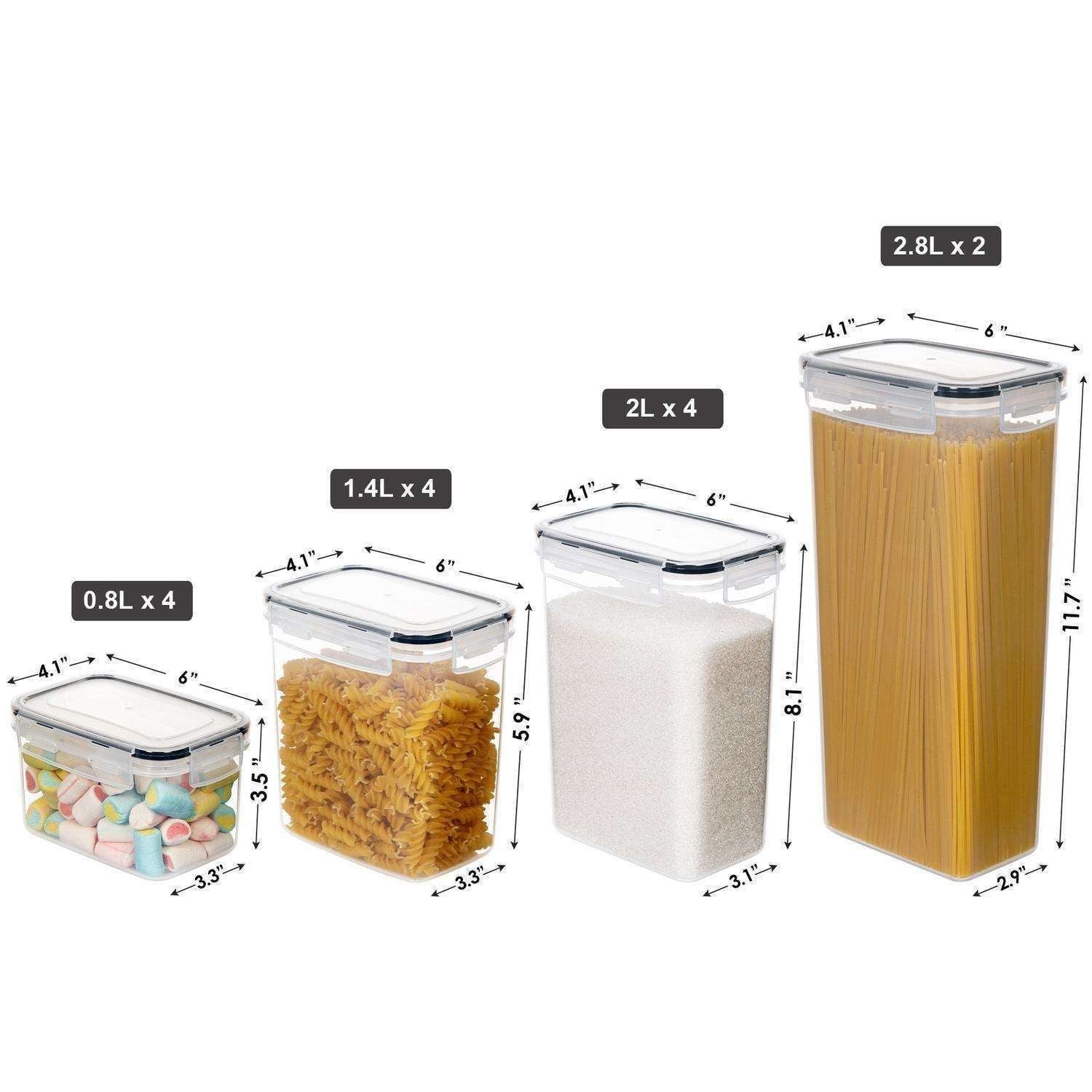 14-Pack Airtight Storage Containers for Organized Pantry, Transparent V1237-ZY-506-0866