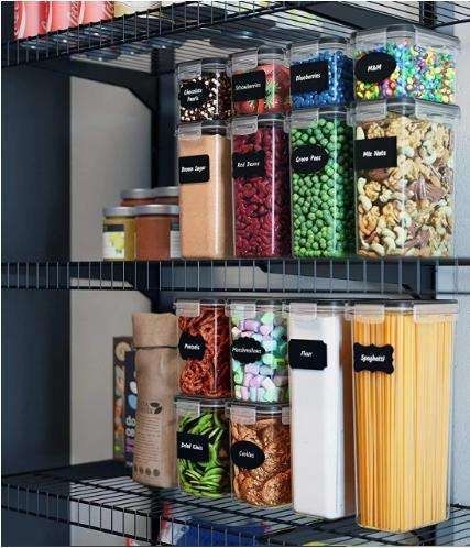 14-Pack Airtight Storage Containers for Organized Pantry, Transparent V1237-ZY-506-0866