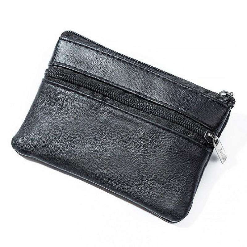 Small Wallet with Zipper Card Holder, Black V1237-ZY-506-0868