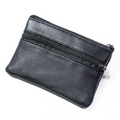Small Wallet with Zipper Card Holder, Black V1237-ZY-506-0868