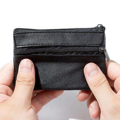 Small Wallet with Zipper Card Holder, Black V1237-ZY-506-0868