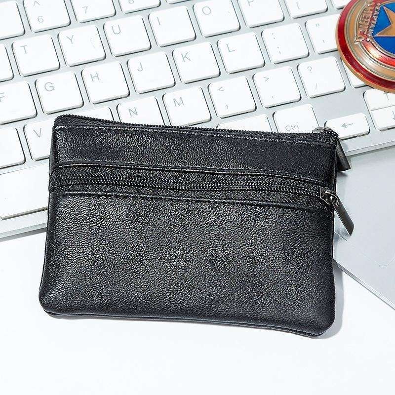 Small Wallet with Zipper Card Holder, Black V1237-ZY-506-0868