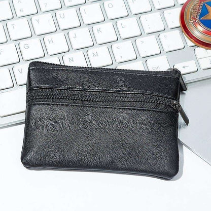 Small Wallet with Zipper Card Holder, Black V1237-ZY-506-0868