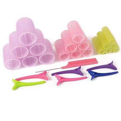 25-pack MultiColor Hair Rollers Clips Comb with Dividers V1237-ZY-506-0869