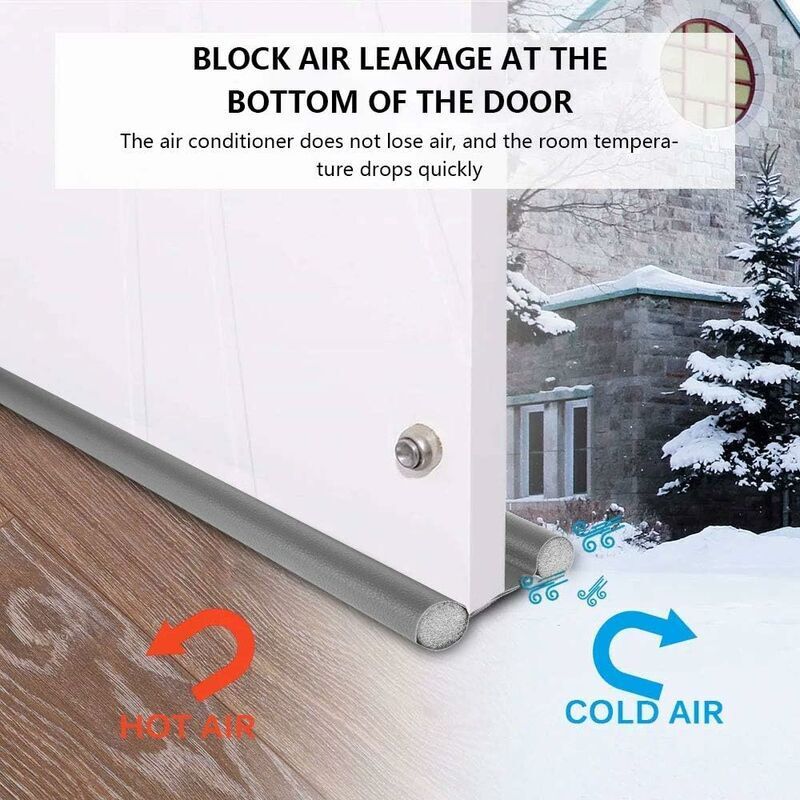 1 Pack Double Insulated Door Draft Stopper Grey Noise and Cold Protection V1237-ZY-522-0004