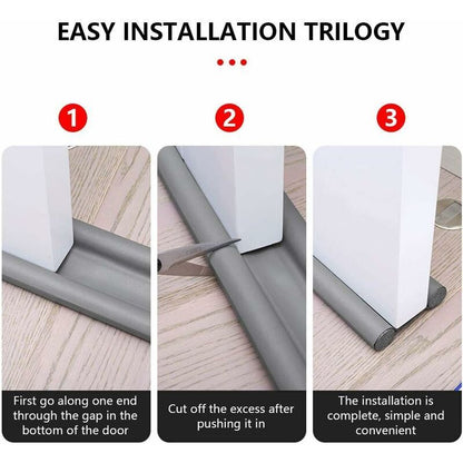1 Pack Double Insulated Door Draft Stopper Grey Noise and Cold Protection V1237-ZY-522-0004