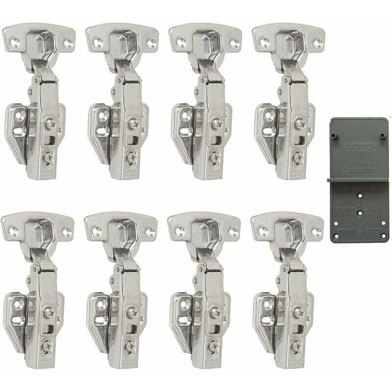 8 Pack 110 Degree Full Overlay Cabinet Hinges with Built In Damper Self Closing for Kitchen Doors V1237-ZY-522-0005