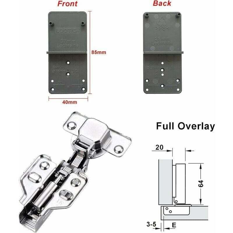 8 Pack 110 Degree Full Overlay Cabinet Hinges with Built In Damper Self Closing for Kitchen Doors V1237-ZY-522-0005