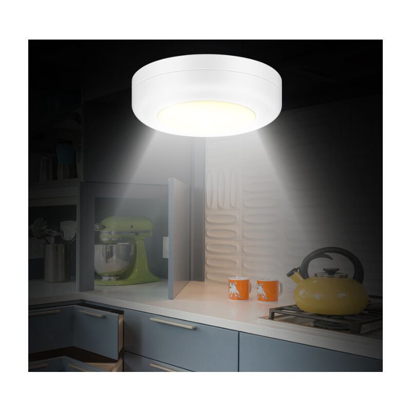 6 Pack Battery Operated Touch LED Spotlights Warm White for Cabinet Wardrobe Kitchen Furniture V1237-ZY-522-0009