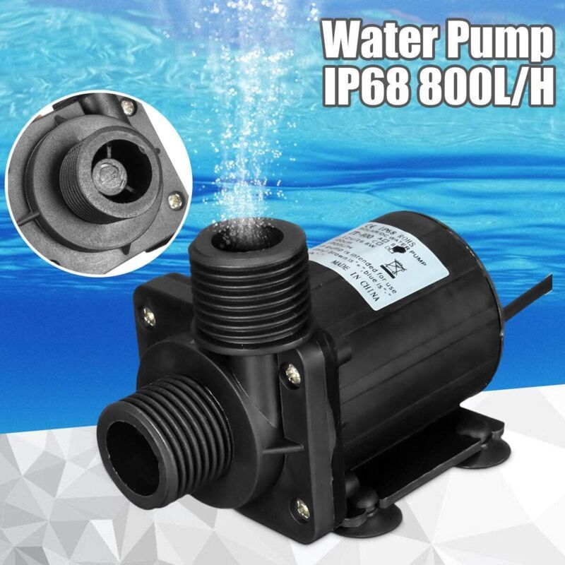 DC 12V Brushless Submersible Water Pump for Fountain Pool Solar Circulation, 800L per Hour 5M Lift V1237-ZY-522-0015