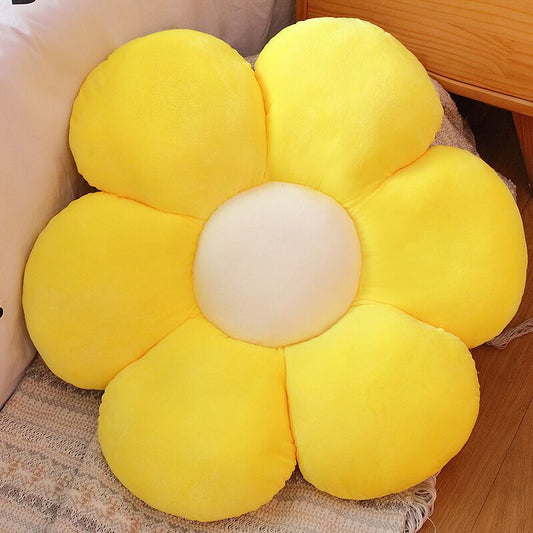 Yellow Flower Floor Pillow Plush Cushion for Kids Reading Nook and TV, 30cm V1237-ZY-522-0017