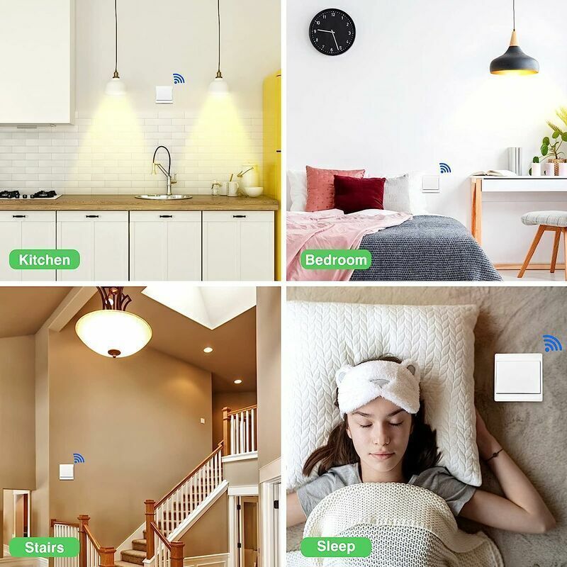 Self Powered Wireless Wall Remote Control Transmitter Waterproof No Battery Switch for Lights and Appliances V1237-ZY-522-0019