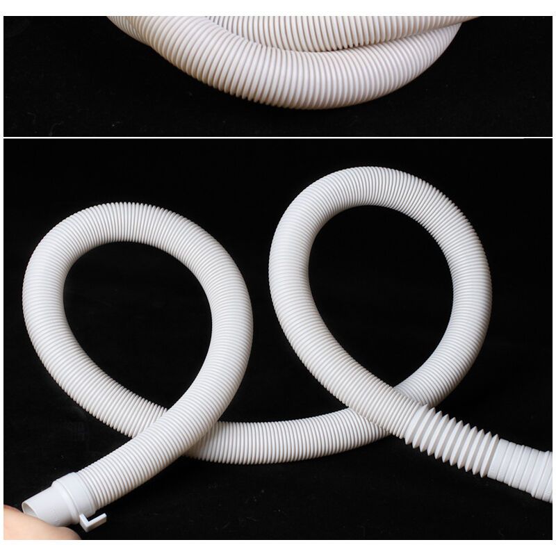 Washing Machine Drain Hose Corrugated Plastic Extension Tube Grey, 2M V1237-ZY-522-0022