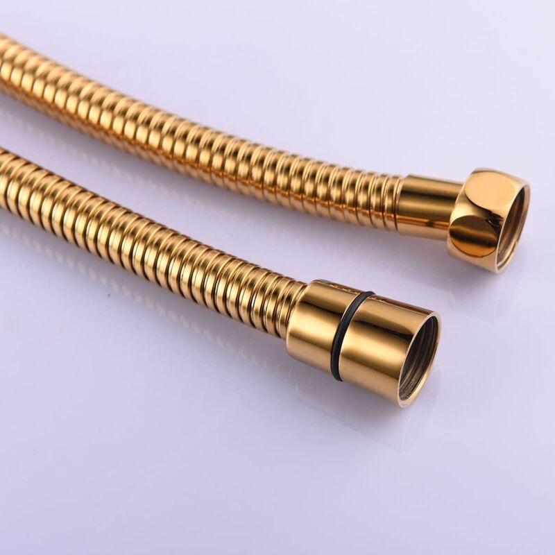 Gold Anti Kink Stainless Steel Flexible Shower Hose with Solid Brass Connector, 2M 78in V1237-ZY-522-0026