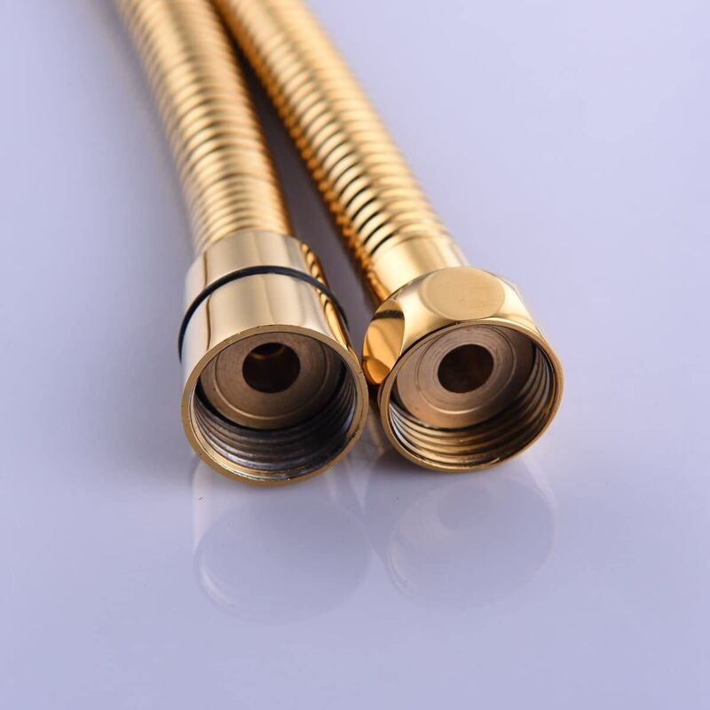 Gold Anti Kink Stainless Steel Flexible Shower Hose with Solid Brass Connector, 2M 78in V1237-ZY-522-0026