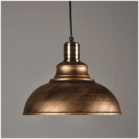 2 Pack Industrial Vintage E27 Pendant Light Copper Rust Ceiling Lamp Shade, 29cm Diameter V1237-ZY-522-0027