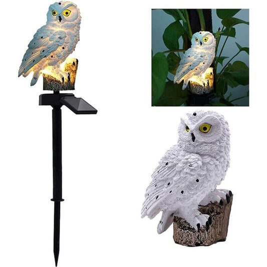 White Owl Solar Garden Light Waterproof Resin Landscape Lamp for Outdoor Garden Decoration V1237-ZY-522-0034