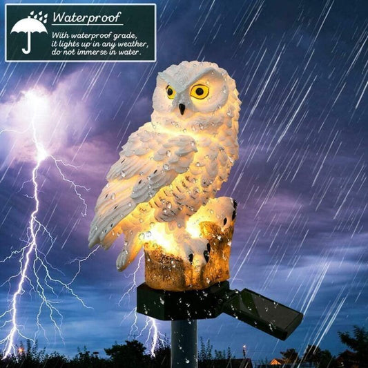White Owl Solar Garden Light Waterproof Resin Landscape Lamp for Outdoor Garden Decoration V1237-ZY-522-0034